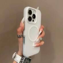 夏季清新色果凍感 2 合 1 磁吸手機殼，適用於 iPhone 16 17 16e 17e，磨砂防摔硬殼，適用於 iPhone 15 14 13 11 16 Pro Max 17 Pro Max 12 - 白色 - 查看 7