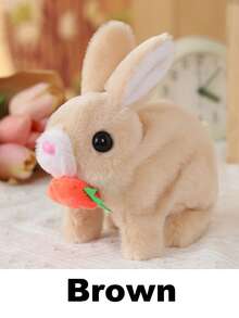 1pc Electric Plush Realistic Rabbit Toy, Cute Animal Model, Can Walk, Bark, Movable Ears, Adorable Pet Doll, Roleplay Holiday Gift - Multicolor - View 16