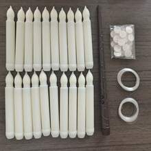 20pcs Hanging Floating Candles With Magic Wand Remote Control And Hanging Rope, Flying Flameless LED Cone Candles, Warm White Light, Battery Operated Window Candles, Suitable For Halloween Christmas Party - Magic Candle - View 10