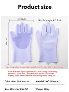 Pet Grooming Gloves - Heat Resistant Silicone Gloves With High-Density Teeth, Enhanced Five Finger Design For Bathing And Massaging Dogs And Cats - Blue - View 8