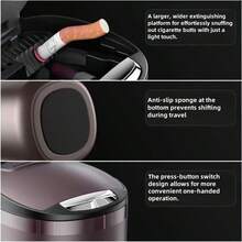 Set Asbak Mobil Otomatis dengan Lampu LED, Sikat Pembersih yang Dapat Dilepas, Desain Ringkas, Pemasangan Mudah, Tanpa Baterai, Asbak Portabel untuk Mobil, Rumah & Kantor, Hadiah Praktis Halloween untuk Pengemudi & Pemilik Mobil - Tujuan umum - View 8