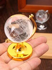 1pc Mini Crystal Globe With Metal Stand, 360° Rotating Glass Globe, Desktop Decor For Home And Office, Creative Birthday Graduation Gift For Students Friends Housewarming - Crystal Ball - View 13
