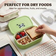 Cute Patterned Plastic Lunch Box, Portable Fruit Salad Food Storage Container, Divided Bento Box, Refrigerator & Microwave Allowable, Leak-Proof Lunch Container, Suitable For Student And Adult Use In School, Office,Picnic,Travel, Back To School - Multicolor - View 5