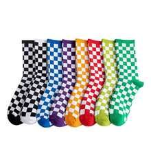 5 Pairs Unisex Plaid Mid-Calf Socks, Random Assortment, Minimalist Fashion Vintage, Soft & Comfortable, Casual Versatile, Suitable For Daily Home Wear, Autumn/Winter Essential - Multicolor - View 3