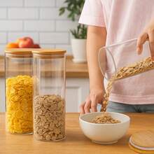 Set Of 3 Airtight Kitchen Canisters – Cereal & Pasta Storage Containers For Pantry - View 6