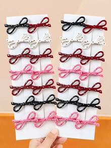 8/4pcs Polka Dot Resin Bow Hair Clips, Durable And Hair-, Sweet And Cute Hair Accessories - Suitable For Girls And Women, Daily School And Party Wear - Multicolor - View 13