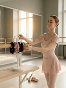 1pc A-Style Ballet Girl Hair Scrunchie Holder, Desktop Hair Accessory Storage Rack, Jewelry Display Stand, Suitable For Vanity Tabletop Use - Multicolor - View 5