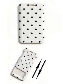 Classic Polka Dot Pattern Card Holder, Suitable For ID Card/Access Card, Gift, Also Suitable For Student ID, Meal Card, Subway Card, Bus Card, Student Pickup Card - Anti-Loss Hard Shell Card Box Card Holder Card Wallet Business Card Holder Credit Card Holder ID Card Holder Women's Card Wallet - Multicolor - View 6