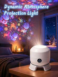 LED Dynamic Projection Light, Creative Ocean, Snowflake, Snowman Projection Night Light, Suitable For Room, Living Room, Party, Holiday, Birthday Decoration Gift Atmosphere Projection Light - Projector Lamp - View 2