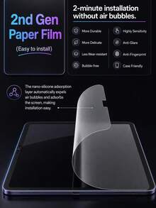 Matte Screen Protector Film, Compatible With IPad A16 11-Inch 2025 (16th Gen) And 10.9-Inch 2022 (10th Gen), High Definition Anti-Scratch, Anti-Glare, Anti-Fingerprint Soft Film, Bubble-Free Installation. - Matte - View 3