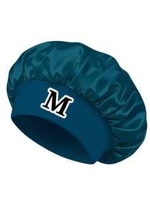 1PC Green Bonnet With 26 Letters Print, Wide Brim Sleep Cap For All Hairstyles, Soft Hair Care Shower Cap Multifunctional Hair Accessory. - Green SM06 1PC - View 18