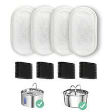 Cat Water Fountain Filter Cartridges, Replacement Filters For 108oz/3.2L And 74oz/2.2L Stainless Steel Cat Water Fountains, Pet Water Fountain Filter Replacement Pack - White - View 1