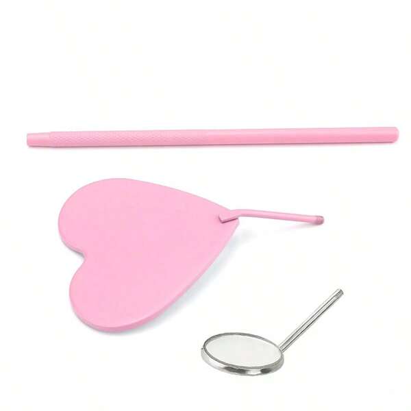 Cute Eyelash Mirror, 1 Lens, Heart-Shaped Detachable Stainless Steel Eyelash Mirror, 45° Angle Design For Eyelash Extension, Eyelash Extension Supplies And Tools For Eyelash Technology, Suitable For Women