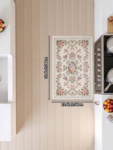 DAJIANG 1pc Floral Shaped Vintage Rug, Kitchen Rug, Bathroom/Kitchen/Outdoor/Indoor Universal, Long Runner Rug, Bedroom Living Room Bedside Mat, Machine Washable Easy To Clean, Entryway Mat, Non-Slip Bottom, Autumn Bathroom Decor Rug - Multicolor - View 17