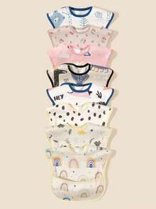 1 buah Celemek Bayi Bermotif Lucu, Unisex untuk Bayi Laki-laki dan Perempuan, Nyaman Dipakai, Tahan Lama dan Mudah Dibersihkan - MultiWarna - View 2