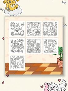 1pcCat Moment Coloring Book, A Comfortable And Cute Coloring Book For Everyone, Featuring Cozy And Lovely Patterns To Help You Relax(Essential For Hand Painting), Bold And Simple Design, Painting Gift For Holidays, Birthdays, And Parties - Multicolor - View 3