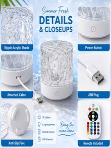 RGB Romantic Wave Light, USB Night Light, Suitable For Home Lighting And Atmosphere Creation, Applicable For Bedroom, Gaming, Birthday, Holiday, Date, Etc. Valentine's Day/Birthday/Christmas Gift - Wavy Style - View 10