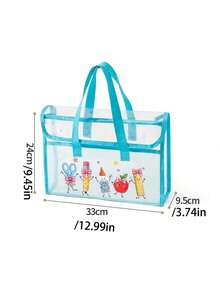 This Set Includes A Transparent PVC Folder Storage Box And A Black Small Mesh Bag. This Large Capacity Multi-Layer Waterproof Work Bag Is Designed To Be Lightweight And Features Cartoon Patterns, Capable Of Storing Tablets, A4 Paper, Books And Office Supplies. The Durable And Portable Folder Allows For Easy Viewing Of Internal Items, Making It An Ideal Choice For Organizing Study Materials. This Multi-Functional Portable Stationery Bag Is A Great Gift For Students, Teachers, Friends And Family, And Is A Practical And Stylish Choice For Graduation Or Back-To-School Season. - Multicolor - View 11