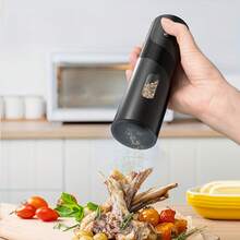 Electric Salt & Pepper Grinder (1pc Or 2pcs Optional), 2pcs Set With Charging Base, One-Hand Adjustable Coarseness, Battery Powered, Kitchen & Dining Table Seasoning Tool Or Gift, Minimalist Black Design - Set - View 5