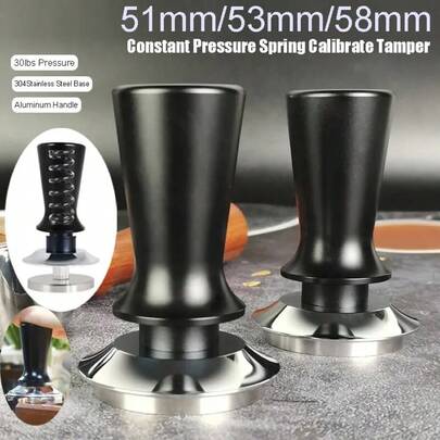 1pc 51mm Espresso Tamper Barista Coffee Tamper With Calibrated Spring Loaded Stainless Steel Tampers