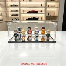26*16*11cm Clear Acrylic Display Case With Mirror Base, Snap-Together Dustproof Design For Building Block Car Models & Collectible Figures - Clear - View 8