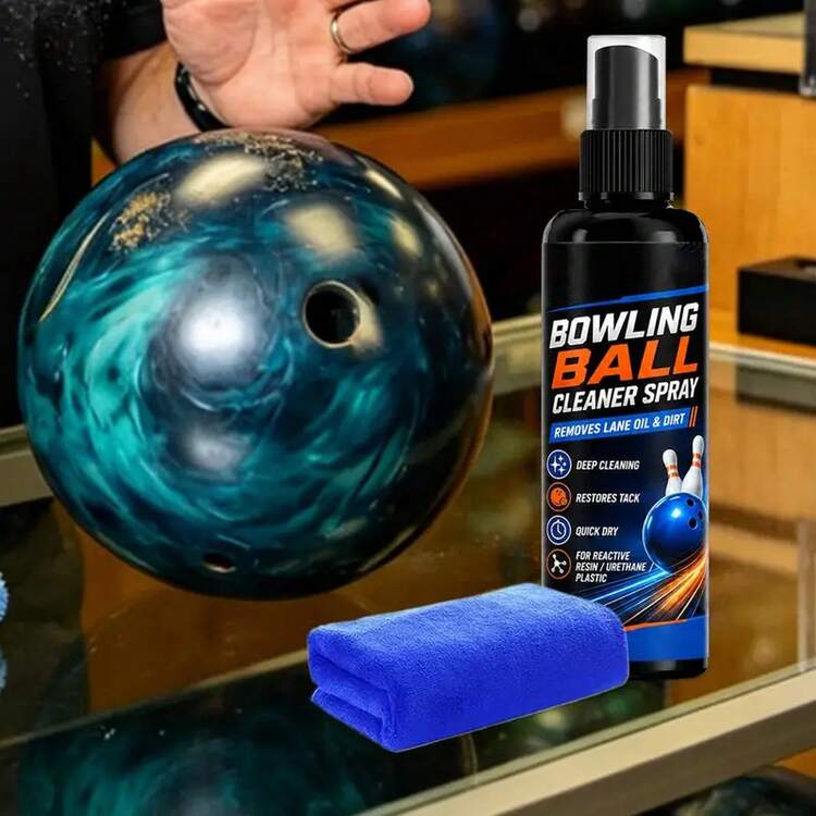 Bowling Ball Cleaning Spray With Towel Professional Stain Remover Dirt Cleaner For Performance Tackiness Restoration Gym - A - View 6