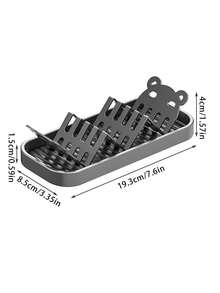 1pc W-Shaped Soap Dish, Countertop Soap Holder, Multi-Functional Bathroom Soap Storage Rack, Home Kitchen Sponge Organizer Tray, Keeps Soap Dry, Bathroom And Sink Countertop Home Storage Accessory - Multicolor - View 7