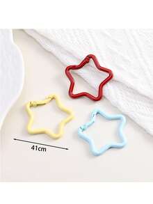 10pcs Hot-Selling Painted Gourd Alloy Carabiner Spring Quick Buckle DIY Keychain Backpack Clip Business Gift Jewelry Accessory - Alloy Star Carabiner - View 4