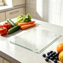 High-Quality Tempered Glass Cutting Board, Square Transparent Countertop Chopping Board, Easy To Store And Clean, Wear-Resistant, Heat-Resistant, Sturdy Serving Tray For Cutting Vegetables, Fruits And Cooked Food, Perfect Birthday And Holiday Gift - Transparent - View 11