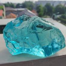 1pc - Bohemian Style Blue Andara Volcanic Glass Crystal - Raw Rough Stone, Suitable For DIY Handmade Single Atom Glass Beads, Cabochon Gemstones And Jewelry Making, Crystal Meditation Stone (Artificial Glass Mineral) - Baby Blue - View 13