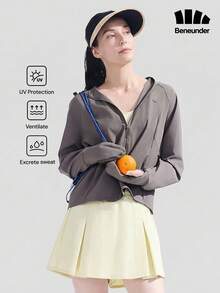 Beneunder Women's Full-Coverage Sun-Protective Jacket (Loose Fit) AL008 - Dark Grey - View 1