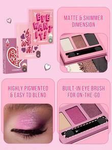 MISSLYN-3PCS EYE WANT IT 3-Color EYESHADOW SETS,With A Brush,Matte & Shimmer Finish,Smooth Blend,Rich Color Payoff,Tiny Eyeshadow Palette For Brown,Green,Sliver,Black,Soft Texture,For Party,For Camping Outdoors,For Cosmetic Cosplay, Graduation Gifts - #56+#22+#42 - View 3