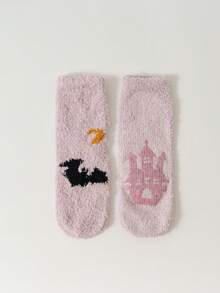 1/2/3/4 Paar Halloween Socken, Kürbis Muster Socken und Fledermaus Muster Damen Socken. Rutschfeste Bodensocken, Socken für den Innenbereich - Verschiedenfarbig - Übersicht 38