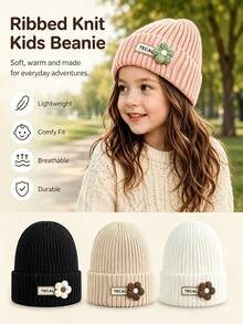 Soft And Warm Knitted Hat For Children In Autumn And Winter, Cute Cartoon Flower Colorful , Suitable For Everyday Wear And Outdoor Sports. - Multicolor - View 1