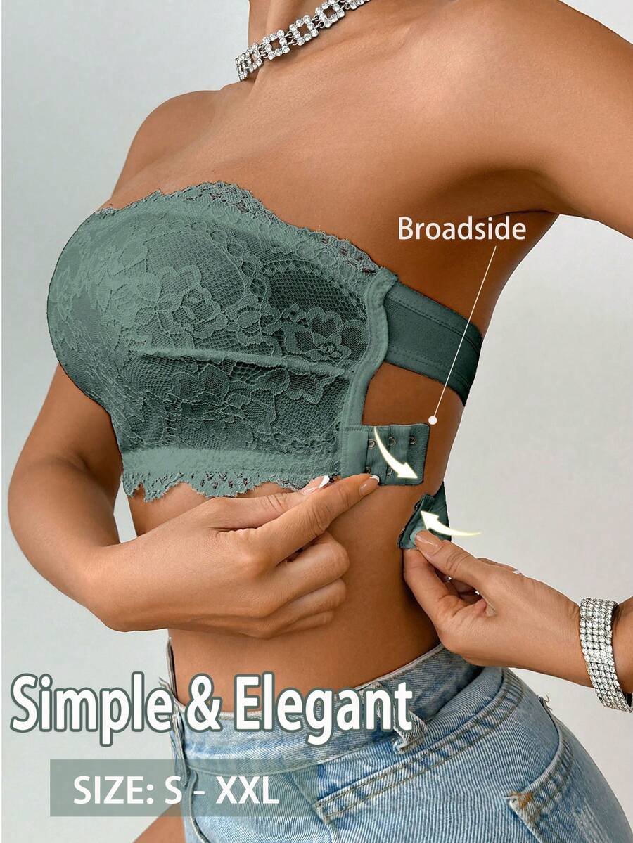 Women's Front Button Shell Edge Simple Slim Fit Casual Non-Wired Bra