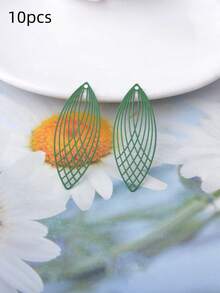 10pcs Oval Light Golden Hollow Leaf Charms Pendant Women's Fashion Tassel Earrings DIY Versatile Jewelry Decoration - C8987 - View 15