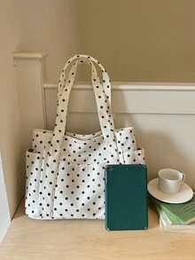 個性化絎縫托特包，客製化刺繡姓名，純色羽絨休閒伴娘禮物，婚禮歡迎禮，度假包 - 彩色 - 查看 7