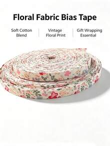 Cream Soft Skin-Friendly Floral Ribbon, Suitable For Gift Wrapping, Handmade Crafts And Holiday Decoration - Pastoral Style Ribbon, Suitable For Christmas, Valentine's Day, New Year, All-Year Handmade Creation, Fresh Aesthetic - Multicolor - View 2