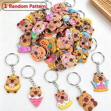 1/20pcs Capybara Keychains, Random Pattern PVC Soft Rubber Key Rings, Cartoon Animal Pendant, Bag Charm Backpack Decoration, Bulk Gifts, Christmas Gifts - Kapibala - View 10