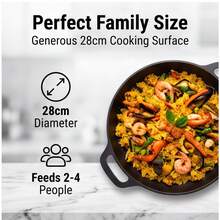 Cast Iron Skillet, Pre-Seasoned, Multi-Functional, Non-Stick, Perfect For Pizza Lovers, Home Kitchen, Outdoor Cooking, Durable, Even Heating, Versatile, Compatible With All Stovetops, Ideal For Home Kitchen And Outdoor Cooking - Black - View 6