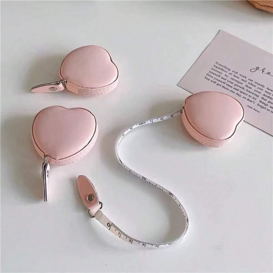 5/3/1pc Retractable Tape Measure, Body Measurement Tape, Sewing Soft Ruler, Suitable For Fabric Cutting, Handmade Weight Loss Measurement, 59.06 Inches (1.5m) Double-Sided - Pink - View 1