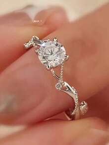 1件浪漫立方鋯石女戒，婚禮訂婚派對珠寶，情人節禮物 - 10# - 查看 29