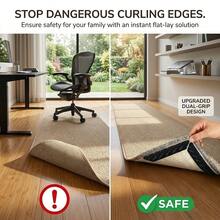 [4/8/16/32pcs] Wood Floor Carpet Stickers, Area Rug Stickers, Non-Slip Carpet Corner Clips, Used To Fix Kitchen And Bedroom Carpets, Removable Non-Slip Carpet Pads - Black - View 9