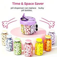 Portable Travel Pill Box, 7-Day Large Capacity Pill Organizer, Rotating Weekly Vitamin Dispenser, Wide Opening Design, Convenient For Elderly Medication, Suitable For Travel, Camping, Gym And Daily Use - Multi-compartment Rotating Pill Box - View 6