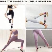 6 Buah -- Set Pita Resistensi Wanita, Peralatan Pilates Latihan Seluruh Tubuh di Rumah dengan Pegangan & Tali Pergelangan Kaki, Tali Tarik Latihan Kebugaran Portabel - MultiWarna - View 7