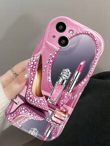 1 buah Casing Ponsel Motif Kura-kura Laut dengan Tepi Bergelombang, Pelindung TPU Lembut Tahan Guncangan, Casing Ponsel Motif Cermin Rias Berlian Imitasi, Kompatibel dengan Ponsel Seri 1 - Putih - View 4
