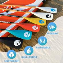 SUP Paddle Board Paddle - Adjustable Paddleboard Paddle Oar 4-Piece Floating Aluminum SUP Kayak Paddle - E: Lake Blue - View 6