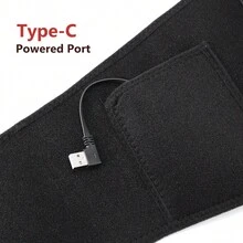 Hailicare Heated Red Light Belt With 3 Temperature Levels (45℃/55℃/65℃), USB Powered Heating Wrap For Waist, Abdomen, Back And Legs, Home & Office Use - Black - View 9