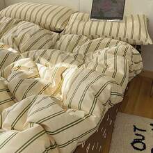 1pc 100% Polyester Back To School Season Minimalist Striped Pillowcase (No Insert) Versatile Machine Washable All Season - Stripes - View 5