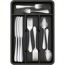 Expandable Kitchen Drawer Organizer - Adjustable Utensil Storage Box, Multi-Functional Kitchen Storage Solution, Suitable For Knives, Forks, Spoons, Chopsticks, Fits Drawers, Countertops And Cabinets, Kitchen Storage Accessories - Multicolor - View 3